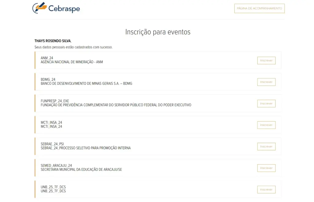 5º passo para a inscrição do concurso BDMG.