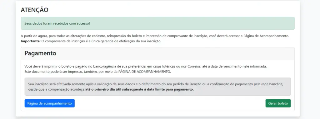 12º passo para a inscrição do concurso BDMG.