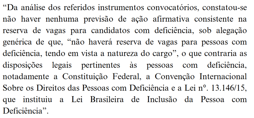 Trecho retirado do relatório que suspende o Concurso PM SE.