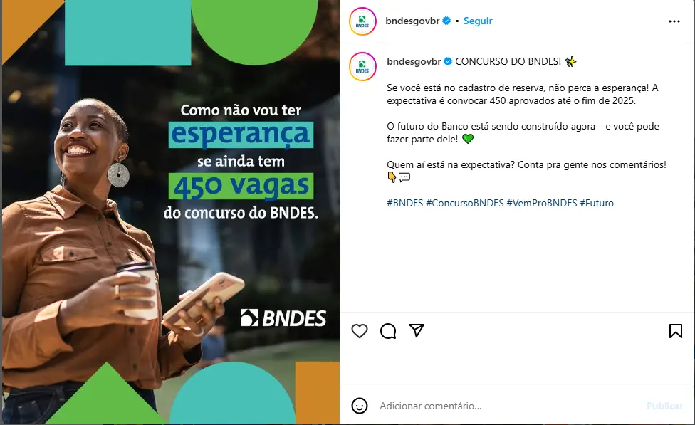 Aprovados no Concurso BNDES serão convocados.