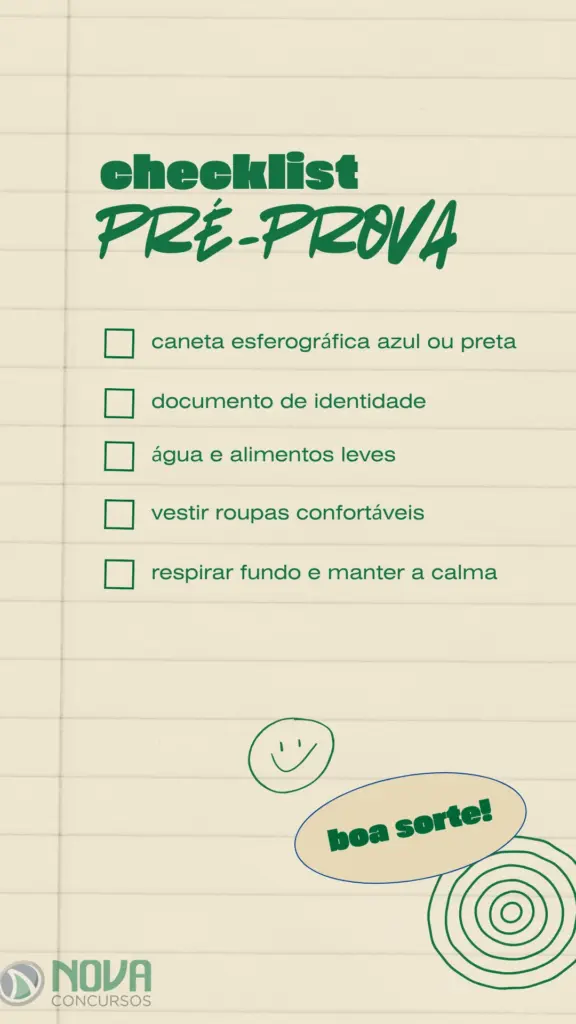 Check list pré prova do concurso Ebserh