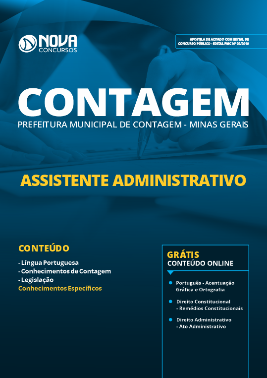 Apostila Prefeitura De Contagem MG 2019 - Assistente Administrativo